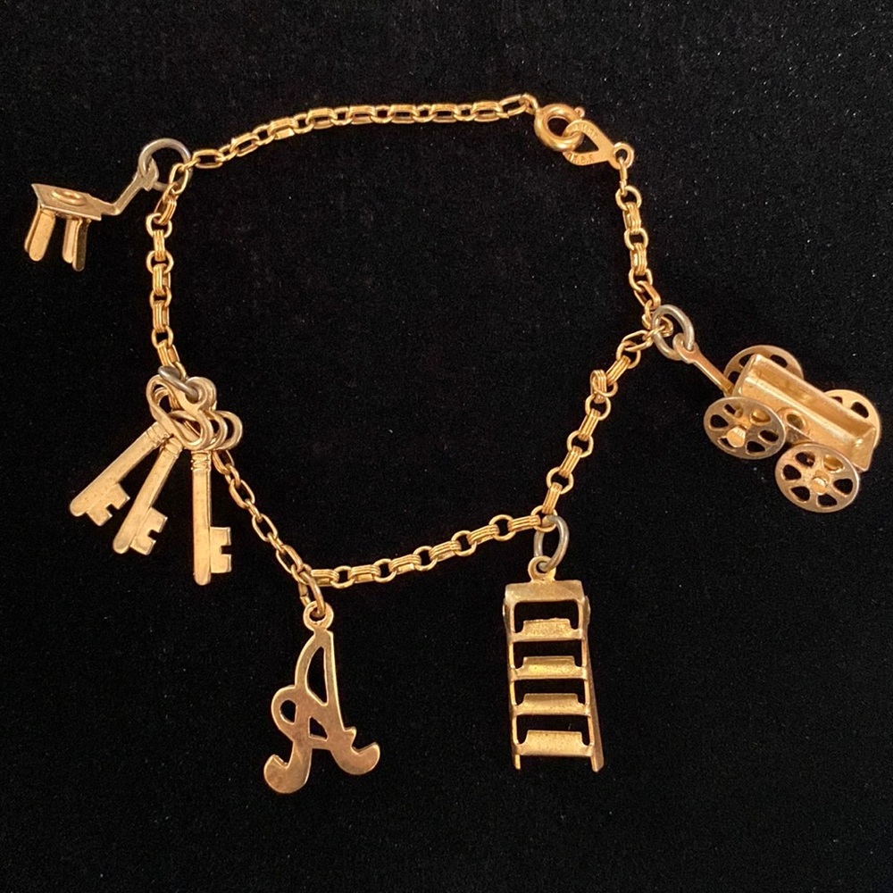 Rare AMCO 14K Gold Filled Charm Bracelet